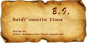 Balázsovits Ilona névjegykártya