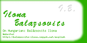 ilona balazsovits business card