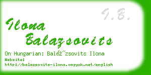 ilona balazsovits business card